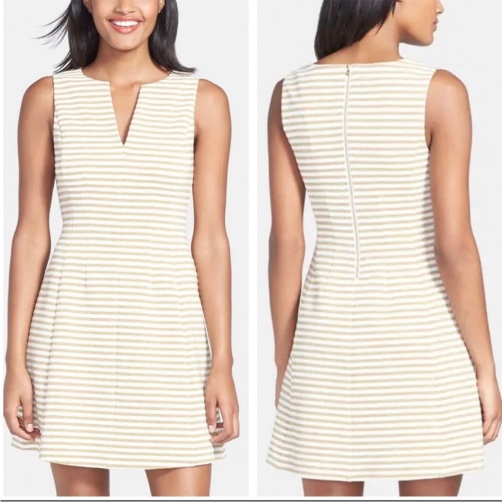 Lilly Pulitzer Brielle metallic gold and cream dress Size Medium